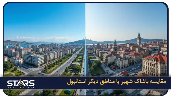 خرید ملک در باشاک شهیر | راهی مطمئن برای اقامت ترکیه ۲۰۲۵ 6 مقایسه خرید ملک در باشاک شهیر با دیگر مناطق استانبول