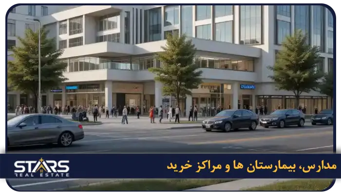 مدارس، بیمارستان ها و مراکز خرید